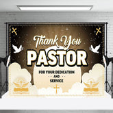 Lofaris Black Gold Sun Rays Pigeon Thank You Pastor Backdrop